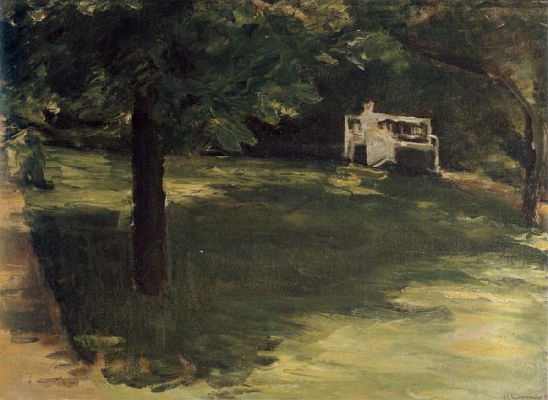 Max Liebermann Garden Bench beneath the Chesnut Treses in t he Wannsee Garden Sweden oil painting art